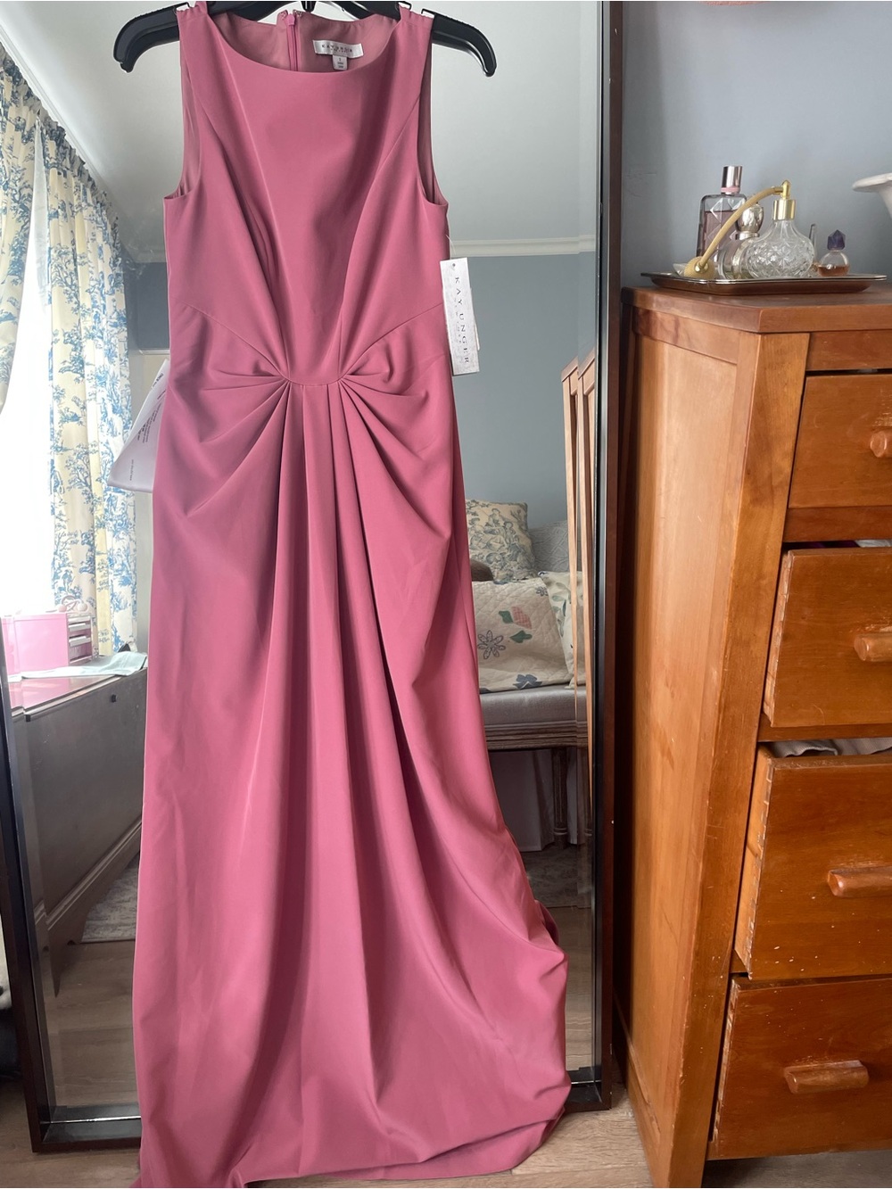Kay Unger Sleeveless Rose Pink Maxi Gown